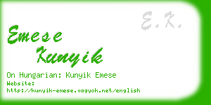 emese kunyik business card